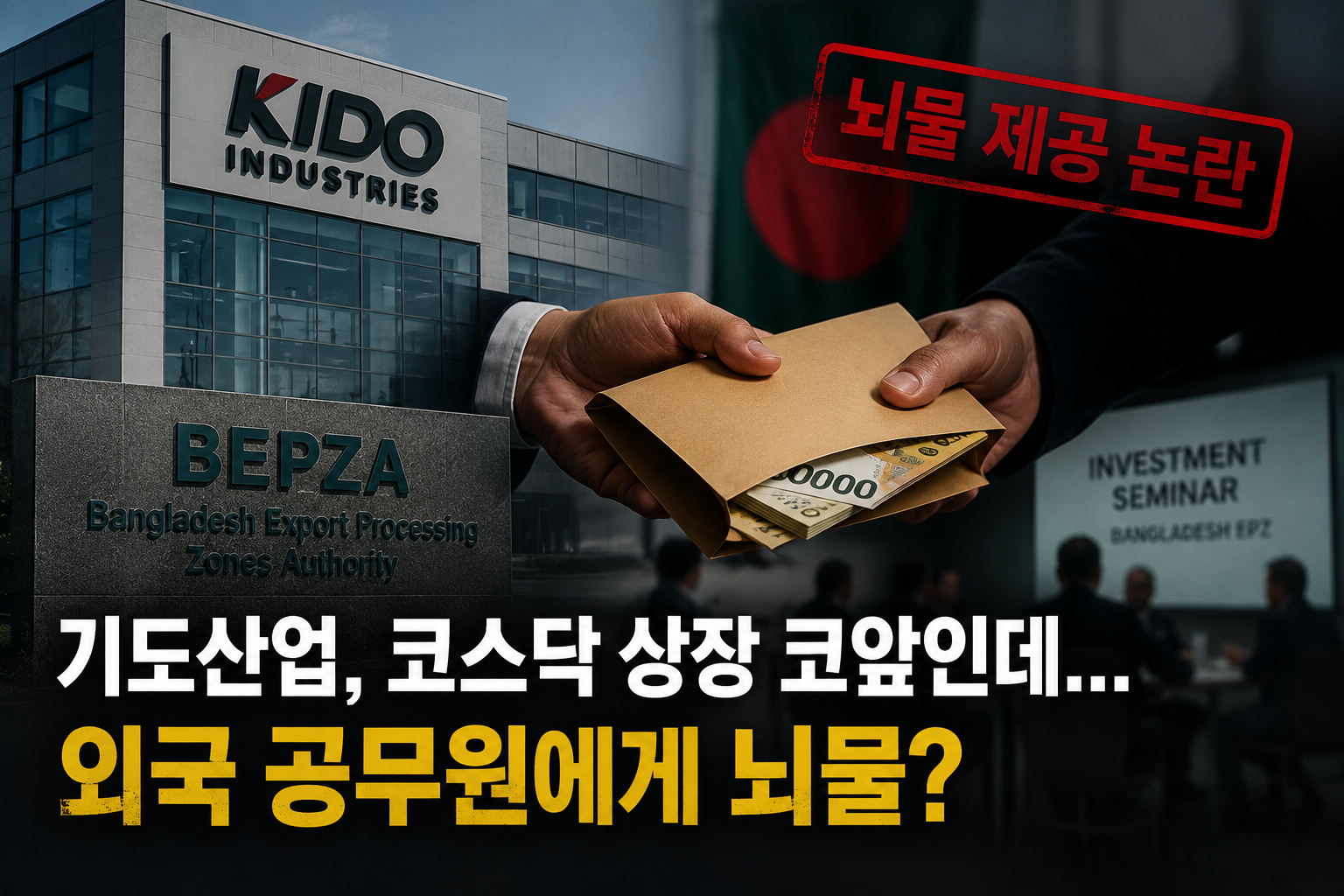 기도산업, 코스닥 상장 코앞인데... 외국 공무원에게 뇌물?