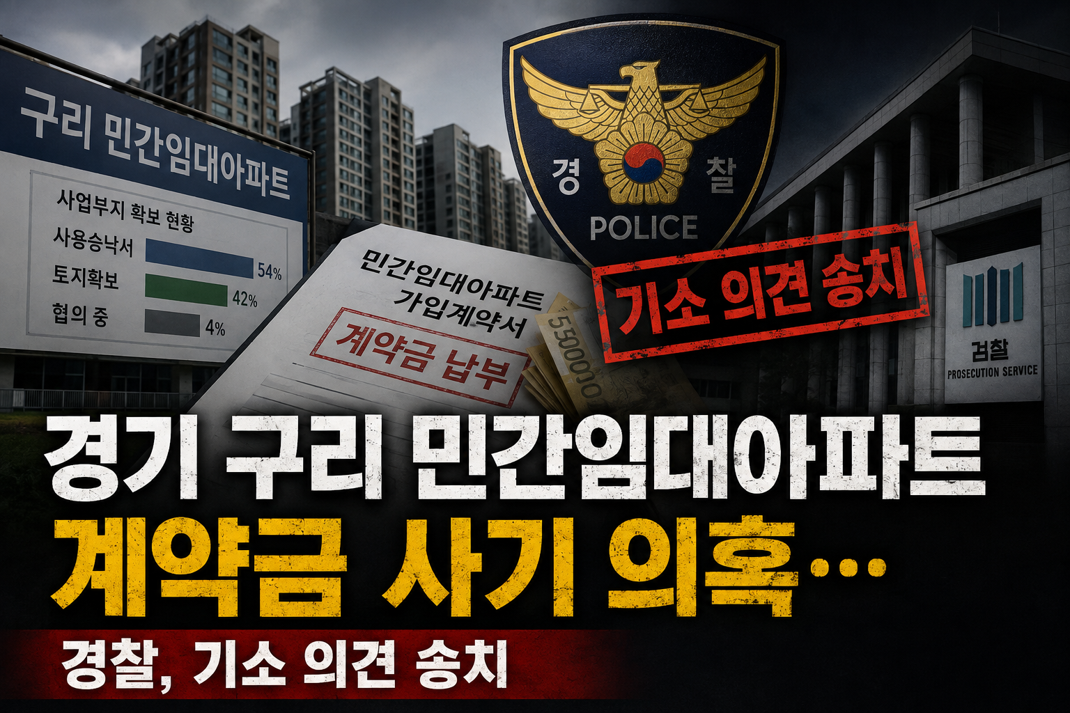 경기 구리 민간임대아파트 계약금 사기 의혹…경찰, 기소 의견 송치