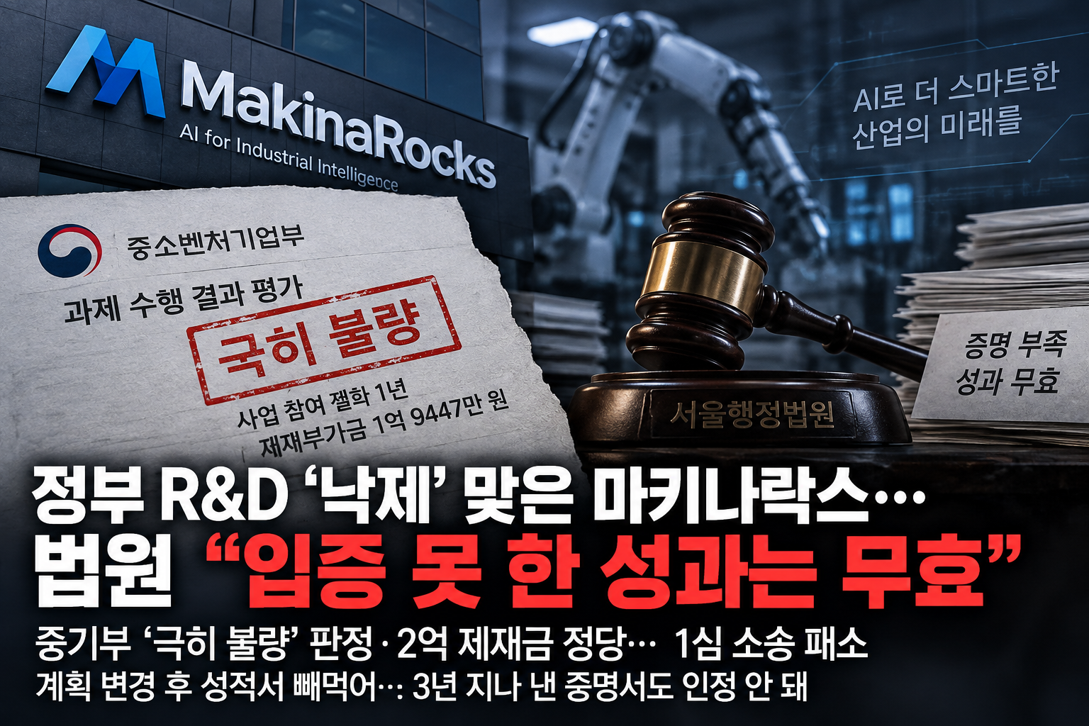 정부 R&D '낙제' 맞은 마키나락스… 법원 "입증 못 한 성과는 무효"
