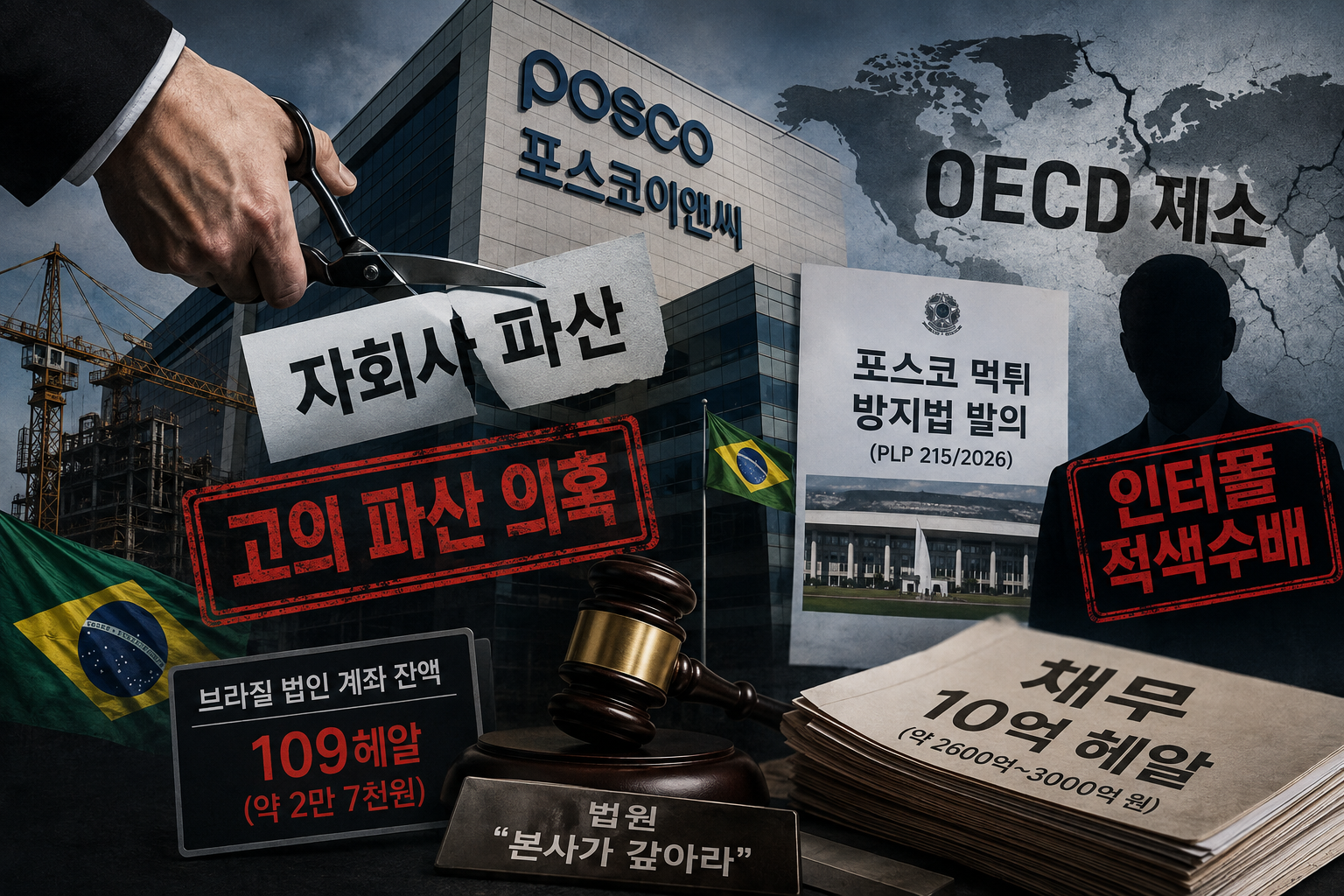 포스코이앤씨 '고의 파산' 논란... OECD 제소 사태
